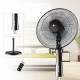 AFRA Electric Stand Fan, AF-1660BKR, 60W, Adjustable Height, 5 Blades, Includes Remote Control, Black