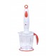 AFRA Japan Hand Blender Set, 700W, Stainless Steel Shaft, Quad Blade System, White/Red, 2 Years Warranty.