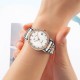 AFRA Calla Lady’s Watch, Rose Gold and Silver Metal Alloy Case, White Mop Dial, Rose Gold and Silver Bracelet Strap with Latch, Water Resistant 30m