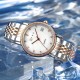 AFRA Calla Lady’s Watch, Rose Gold and Silver Metal Alloy Case, White Mop Dial, Rose Gold and Silver Bracelet Strap with Latch, Water Resistant 30m