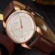 AFRA Conrad Gentleman’s Watch, Japanese Design, Rose Gold Metal Alloy Case, Leather Strap, Water Resistant 30m