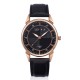 AFRA Conrad Gentleman’s Watch, Japanese Design, Rose Gold Metal Alloy Case, Leather Strap, Water Resistant 30m