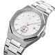 AFRA Octavian Gentleman’s Watch, Lightweight Metal Case, White Dial, Metal Bracelet Strap, Water Resistant 30m